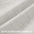 decorUhome Textured Chenille Throw Pillow Covers 24x24 Set of 2 Light Grey - Image 2