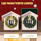 VINGLI 60" Extra Large Pre Lit Christmas Wreath with 220 LED Lights - Image 6