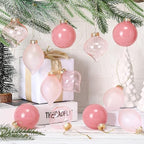 Zomiboo 12 Pcs Vintage Pink Glass Christmas Ball Ornaments Set 3.15" - Image 4