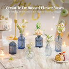 Glasseam Glass Bud Vases for Centerpieces, 10Pcs Blue Small Flower Vase Set - Image 6