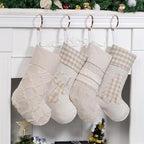 GEX Christmas Stockings for Family 20" Large Plaid Xmas Stockings Classic Bohemian Style Fireplace Decorations Hanging Ornament (4 Pack) - Image 2