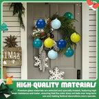 FoldTier 9pcs 3" Colorful Glass Ball Christmas Tree Ornament, Cool Color - Image 5