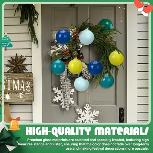 FoldTier 9pcs 3" Colorful Glass Ball Christmas Tree Ornament, Cool Color - Image 5