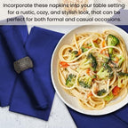 Cotton Clinic Cloth Dinner Napkins - Perfect Everyday Use Table Napkins - Soft Durable Washable - Ideal for Party Wedding Christmas Easter - Set of 12-20x20 inches Navy Blue Napkins - Image 6