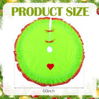 Soulchen 60 Inch Lime Green Christmas Tree Skirt Felt Tree Collar - Image 2