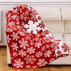 FuWeave 2 Pcs Christmas Snowflake Throw Blanket and Pillow Set, 50 x 60 in - Image 2