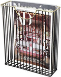 MyGift Art Deco Black Metal Wall Magazine Rack Mail Holder Brass Trim by MyGiftHome