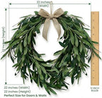 22" Heart Shaped Artificial Olive Leaf & Fruit Wreath Realistic Green Olive Branches with Spring Floral Accents Farmhouse Wall Door Wedding Arch Window Hanging for Indoor Outdoor - Image 4
