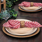 Native Fab Red Gingham Mini Check Cloth Dinner Napkins - 16x16 inches, Set of 12, Soft, Absorbent, Cotton Napkins - Reusable Fabric Napkins for Everyday Use, Lunch, Wedding, Gift, Christmas - Red - Image 3