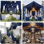 10 Panels 5ft(W) x 20ft(H) Navy Blue Ceiling Drapes for Wedding Parties - Image 4