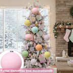 Gejoy 6 Pcs Frosted Pastel Christmas Decor 5.9'' Oversized Xmas Tree Balls - Image 6
