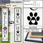 Outdoor Welcome Sign Front Porch Door Decor, 45"X9" Black - Image 2