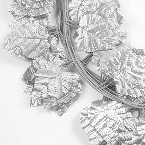 Artificial Silver Grape Leaves Ivy Vine Garland Hanging for Home Office Wall Decoration (Approx - 7 Ft. Each) (Silver, 3) - Image 3