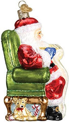 Old World Christmas Santa Checking His List Glass Blown Ornament for Christmas Tree, Handcrafted Holiday Decoration, Santa Collection - Image 4
