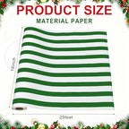 AmazingSpark Striped Table Runner Roll,Green,50' Long X 16" Wide - Image 2