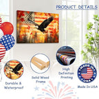 HomeifHue July 4th Patriotic Canvas Wall Art 4th of July USA Decorations American Flag Painting Picture Eagle Pictures for Wall Decor Independence Day Home Decor（F5 20x24in） - Image 4