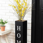 Glitzhome Set of 2 Wooden Welcome Porch Sign, Rustic Double Sided Box-shaped "WELCOME, HOME" Porch Sign for Front Porch Decor, Black, 30"H - Image 5