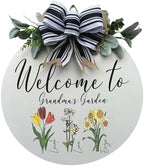 Grandparent welcome sign Grandparent door sign Nana & PopPop's house decor Grandma's garden Grandkids welcome (UV09-Grandma's Garden, 15'' Width) by Unknown