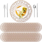 Threehoney Paper Braided Round Placemats, Set of 36, Sand, 13 in by Threehoney