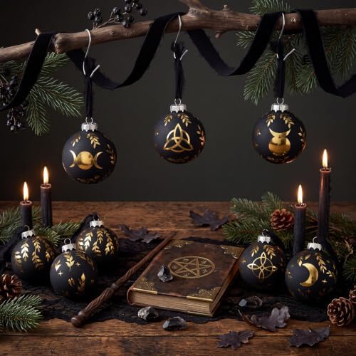 Thiccywoov 9 Pcs Glass Pagan Yule Ornament for Xmas Tree 3.15" Viking Decor - Image 6