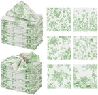 Kochorie 36 Pieces Green Floral Cloth Napkins, 18 x 18 Inch Reusable Soft Fabric Napkins, Washable Flower Dinner Cocktail Napkin for Spring Summer Tea Party Holiday Home Kitchen Wedding Restaurant by Kochorie