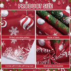 WovWeave 7 x 16 Ft Christmas Garage Door Cover, Happy New Year Red Ornament - Image 3