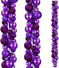 2 Pcs 6 ft Christmas Ball Ornament Garland, Purple by Yuxung