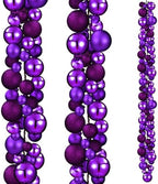 2 Pcs 6 ft Christmas Ball Ornament Garland, Purple by Yuxung