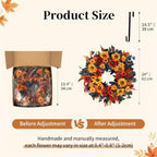 BLOSMON 24in Fall Wreaths for Front Door, Sunflower Fall Wreath with Hanger - Image 3