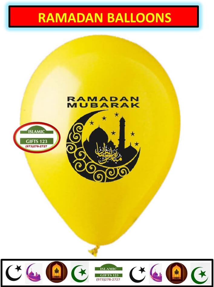 Ramadan Balloons [100 PACK] Ramadan Mubarak Wall Decoration Ramadan Favors Ramadan DIY Eid Decor Islamic Gifts 123 (Balloons) - Image 4