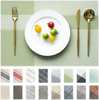 Placemats Set of 12 Vinyl/Plastic Woven Place Mats for Kitchen Table Indoor/Outdoor Washable Placemat Wipeable Dining Table Mats (Green Cube,12) by Unknown
