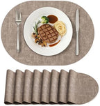 homing Heat Resistant Oval Placemats Set of 8, Light Brown by homing