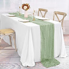 30 Pack Sage Green Table Runner 10Ft Cheesecloth Table Runner Boho Gauze Table Runners Romantic Long Cheese Cloth Sheer Fabric Table Runners for Wedding Party Bridal Shower - Image 3
