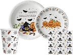 Halloween Fun Tableware Pack: Disposable Paper Plates, Napkins and Cups Set for 20 - Image 2