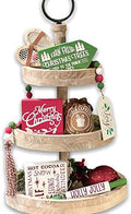 6 Pcs Christmas Themed Tiered Tray Decor Set, Christmas Themed Decor Bundle For Tier Tray, Christmas Tiered Tray Decorations, Seasonal Tier Tray Decor by WintuckHome