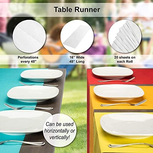 American Homestead Paper Table Runner Roll - 78 ft. Disposable Linen-Like Table Cover Roll - 20 Perforated Table Runners (16" x 48") for Parties, Weddings, and Events -Orange - Image 3