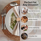 LFH Home Cotton Rich Cloth Salsa Napkin Set of 12 Washable Soft Durable Striped Table Napkins for Dining Wedding Daily Use Reusable Eco-Friendly Fabric Napkins (18x18)-Cream Multi Thanks Giving - Image 3