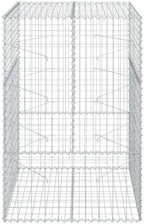 vidaXL Gabion Basket with Cover 39.4"x39.4"x59.1" Galvanized Iron - Image 5