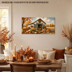 WAXWHELK Fall Canvas Wall Art Rustic Farmhouse Barn Painting Pictures with Pumpkins Mums and Gather Together Sign, Autumn Thanksgiving Home Decor Artwork for Living Room Bedroom, (24"x47") - Image 2