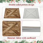 OurWarm 31 inch Christmas Tree Collar, Large Hexagon Fabric Tree Ring Collapsible Trees Skirt, Rustic Double-Sided Christmas Trees Box Base for Home Festive Xmas Decorations - Image 4