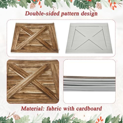 OurWarm 31 inch Christmas Tree Collar, Large Hexagon Fabric Tree Ring Collapsible Trees Skirt, Rustic Double-Sided Christmas Trees Box Base for Home Festive Xmas Decorations - Image 4
