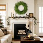 32" Large Cedar Norfolk Pine Wreath for Front Door, Faux Christmas Wreath - Image 3