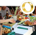 20 Pcs Stainless Steel Bead Side Napkin Rings Gold - Image 4