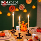 Black Candlestick Candle Holders for Taper ：12 PCS Romadedi Candle Stick Holder Set Vintage Table Centerpiece Halloween Decoration Wedding Christmas Fireplace Mantel Home Deocr - Image 3