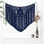 Youngeast Home Decor Leaf Shape Macrame Wall Hanging Woven Tapestry Bedroom Curtain Fringe Garland Banner Living Room Wall Decor Navy 39X31 inches by Unknown