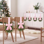 6 Pcs Christmas Pink Wreaths Kitchen Cabinet Decorations - Image 5