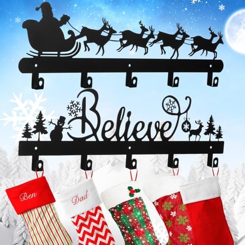 Blulu Christmas Stocking Wall Rack with 5 Hangers Holder by Blulu