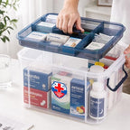ANYPROLUS 15QT Clear Medicine Organizer Box with Handle, Plastic Medicine Container with Tray Empty First Aid Box, Thickened Medicine Storage Organizer Multipurpose Medication Organizer Storage, Blue - Image 2