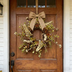 8 Pcs Small Fall Hanging Wreaths with Artificial Autumn Eucalyptus Greenery White Buds Beige Spikes Mini Cabinet Wreath for Home Table Centerpieces Kitchen Farmhouse Thanksgiving Party Decor - Image 3