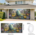 ANNA QUEEN Easter Garage Door Banner 6x13FT, Giant Floral Easter Egg Garden Scene Garage Door Cover, Large Spring Outdoor Decoration Backdrop for Double Garage Doors, Yard, Fence & Easter Party Photos - Image 3